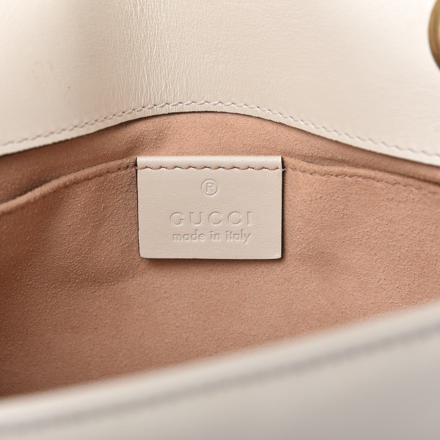 Gucci Calfskin Matelasse Mini GG Marmont Shoulder Bag White 8 of 10