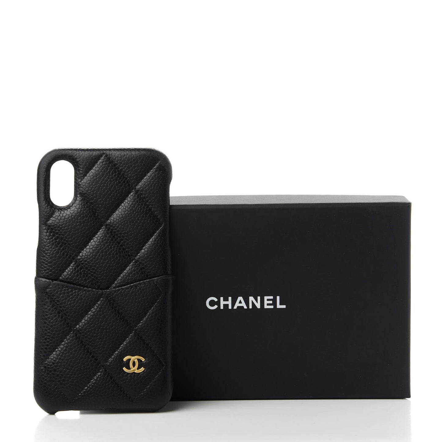 Caviar Quilted iPhone X Coco Tech Case Black