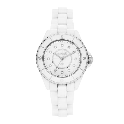 Chanel Stainless Steel Ceramic Diamond 33mm J12 Quartz Watch White 1 of 5