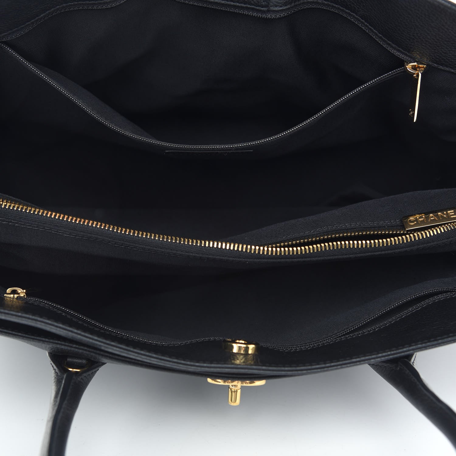 Chanel Calfskin Cerf Executive Shopper Tote Black 5 of 7