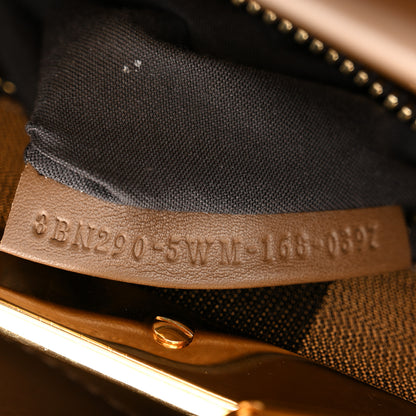 Fendi Vitello Seta Fabric Jacquard Pequin Medium Peekaboo Iconic Satchel Foresta Tobacco 8 of 11
