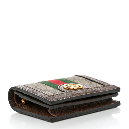 Gucci GG Supreme Monogram Web Ophidia Card Case Beige New Acero 4 of 7