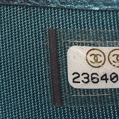 Chanel Iridescent Lambskin Quilted Small Compact Wallet Turquoise 9 of 10