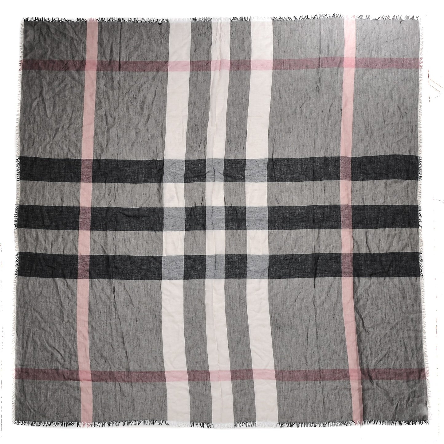 Modal Wool Giant Check Scarf Dark Trench