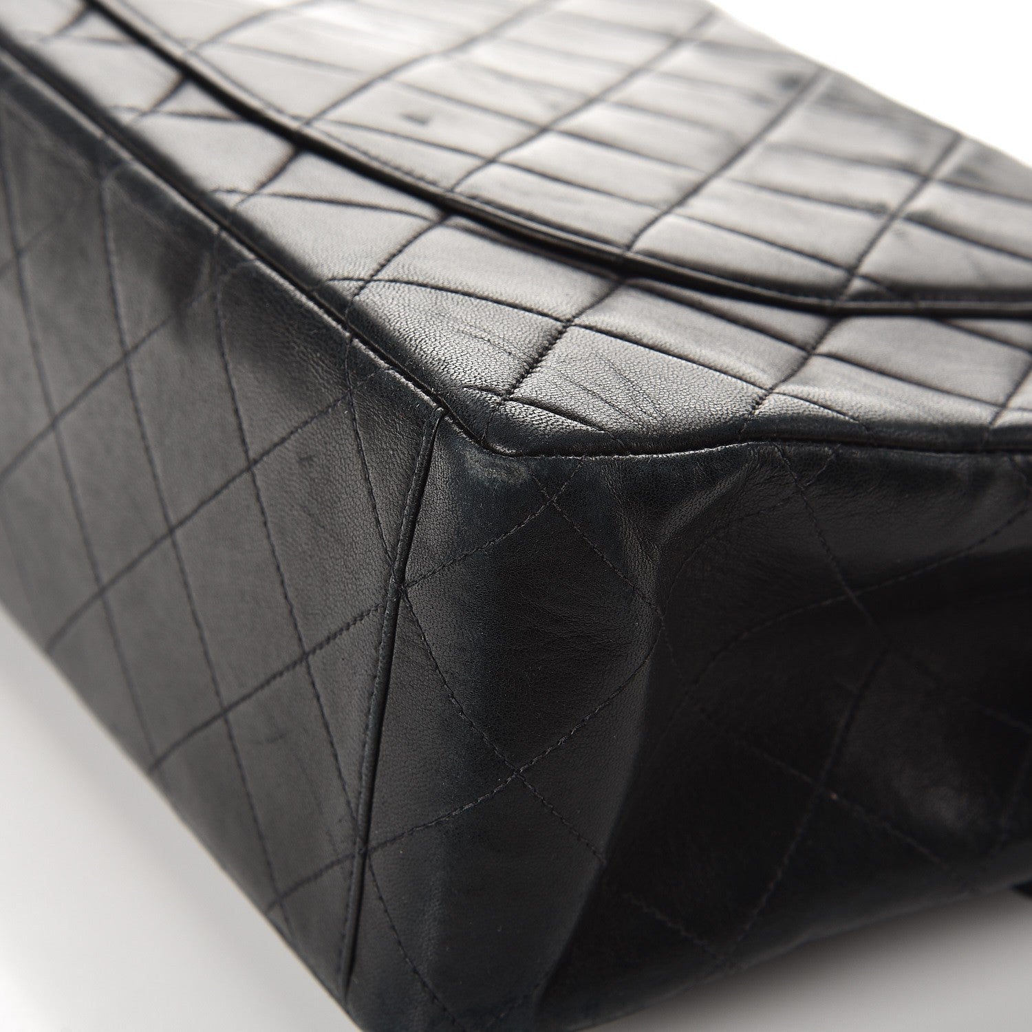 Chanel Lambskin Quilted XL Jumbo Single Flap Black 13 of 15