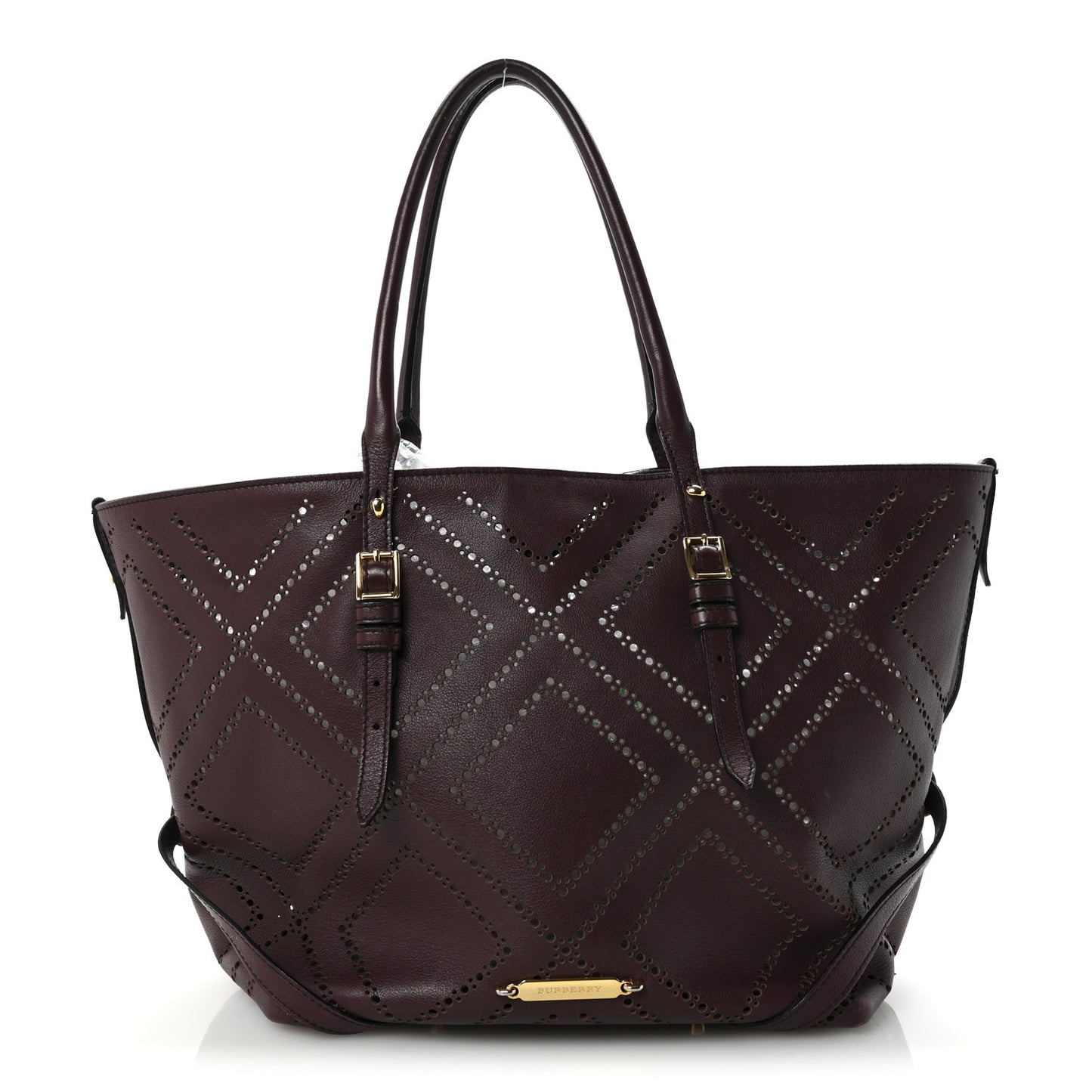 Calfskin Perforated Medium Salisbury Tote Burgundy
