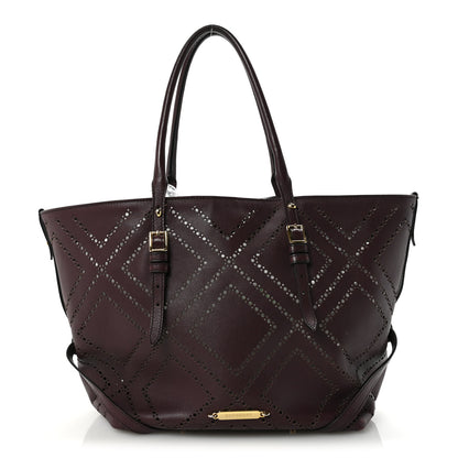 Burberry Calfskin Perforated Medium Salisbury Tote Burgundy 1 of 10