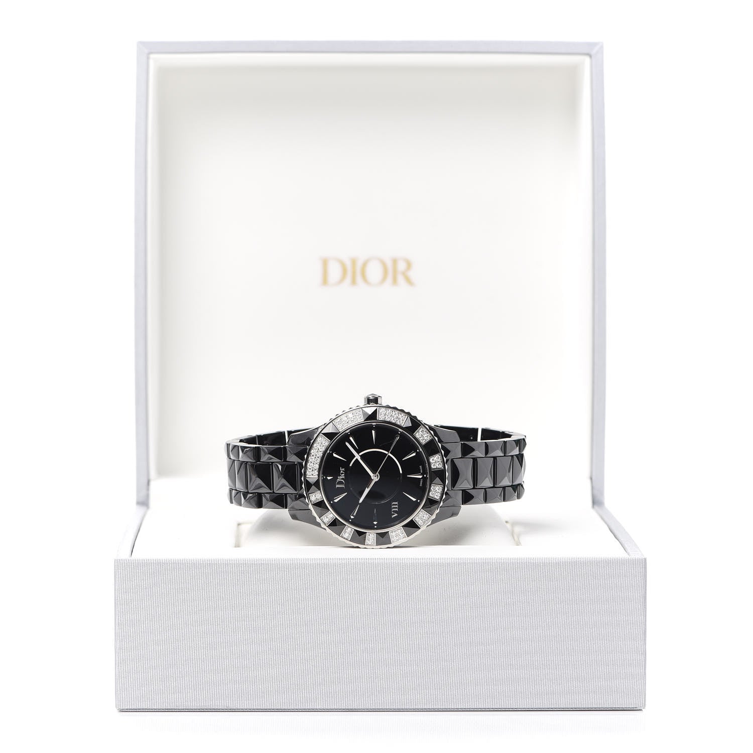 Christian Dior Stainless Steel Ceramic Diamond 38mm Dior VIII Quartz Watch Black 6 of 6