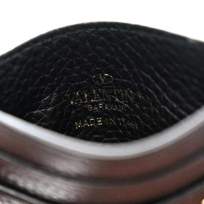 Valentino Garavani Pebbled Calfskin Rockstud Card Holder Black 6 of 7