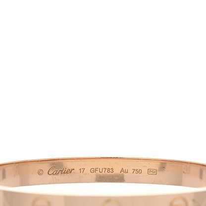 Cartier 18K Pink Gold LOVE Bracelet 17 8 of 8