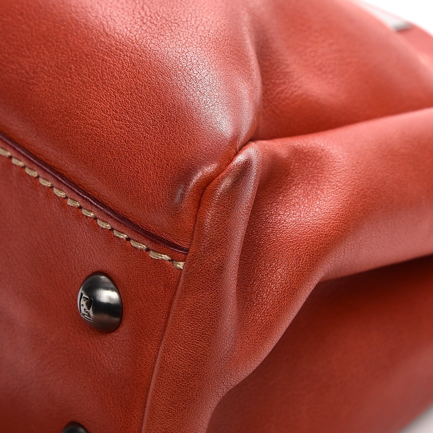 Vitello Saddle Cuoio Romano Selleria Medium Peekaboo Iconic Satchel Sienna Melon Moro