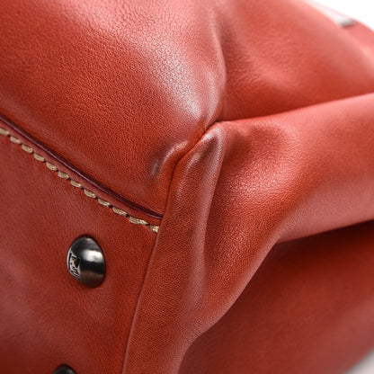 Fendi Vitello Saddle Cuoio Romano Selleria Medium Peekaboo Iconic Satchel Sienna Melon Moro 16 of 16