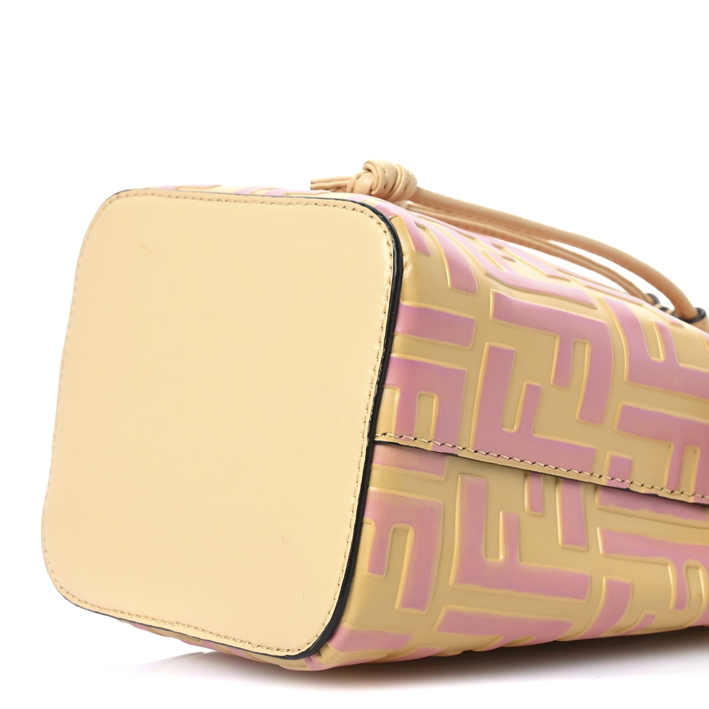 Vitello Liberty F is Fendi Bi-Color FF 1974 Embossed Mini Mon Tresor Bucket Bag Savana Lollypop