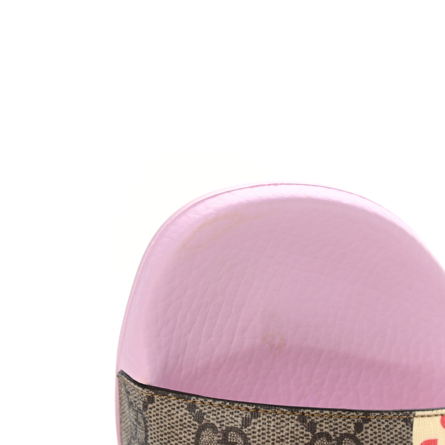 GG Supreme Monogram Apple Slide Sandals 40 Pink Multicolor