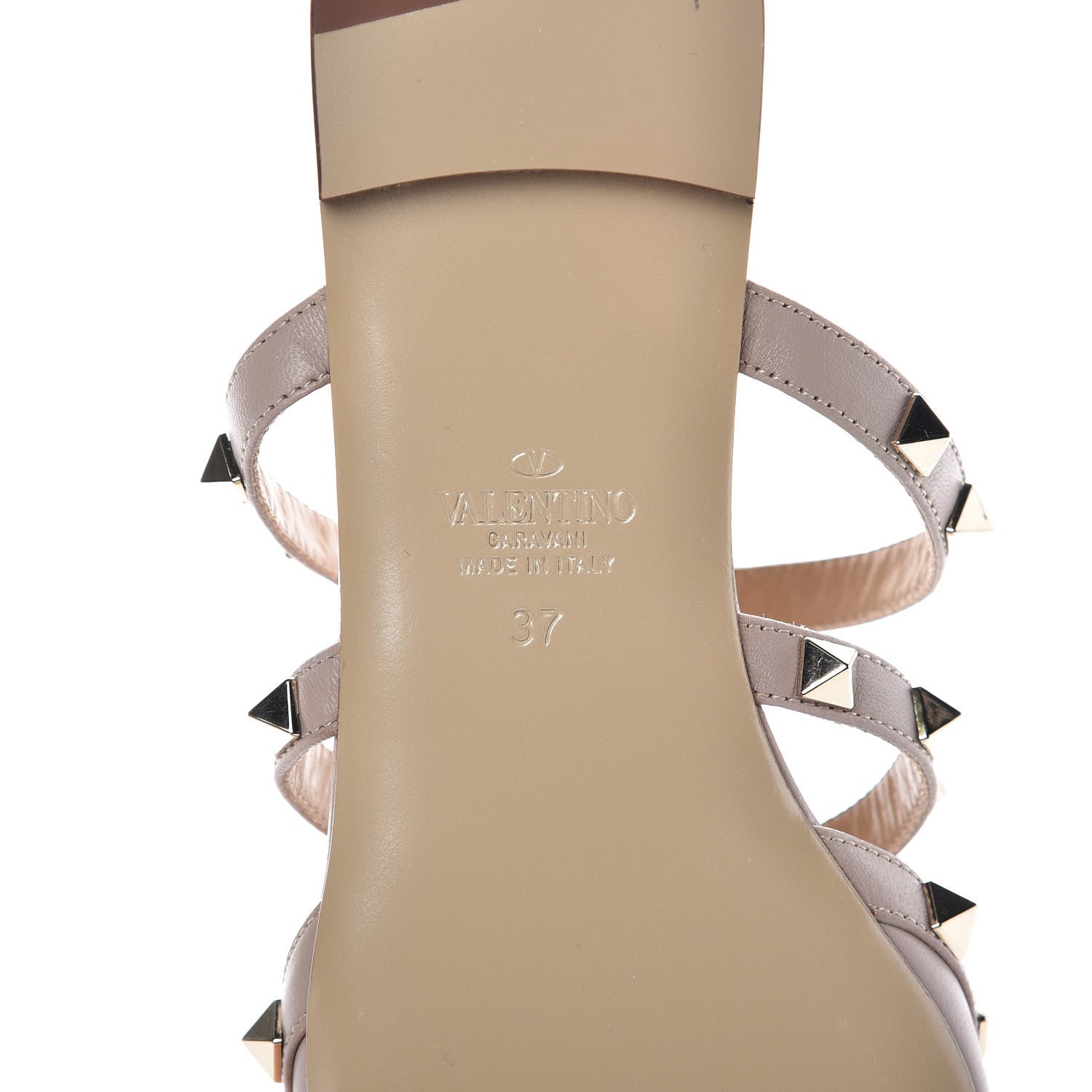 Valentino Garavani Nappa Rockstud Flat Cage Mules 37 Poudre 7 of 8