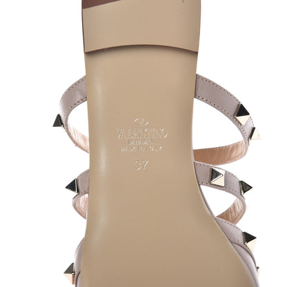 Valentino Garavani Nappa Rockstud Flat Cage Mules 37 Poudre 7 of 8