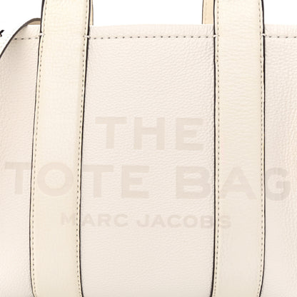 Marc Jacobs Grained Calfskin Mini The Tote Bag Cotton Silver 7 of 9