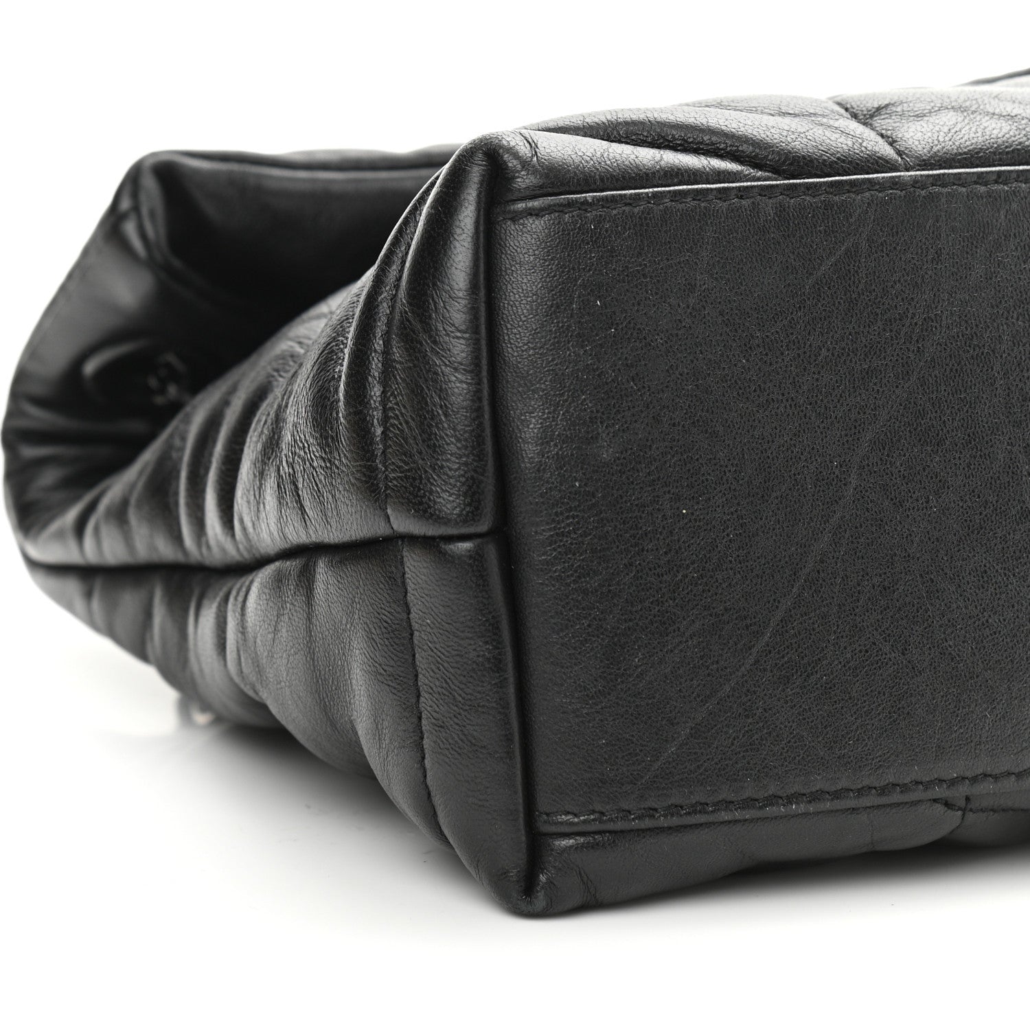 Saint Laurent Lambskin Quilted Monogram Monochrome Small Loulou Puffer Chain Satchel Black 9 of 10