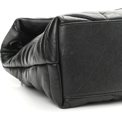 Saint Laurent Lambskin Quilted Monogram Monochrome Small Loulou Puffer Chain Satchel Black 9 of 10