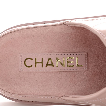 Chanel Shiny Calfskin Crystal Quilted Velcro Dad CC Slide Sandals 38 Light Pink 8 of 10