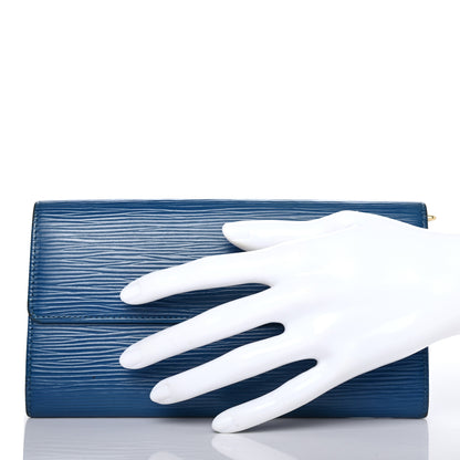 Louis Vuitton Epi Sarah Wallet Cyan 2 of 7