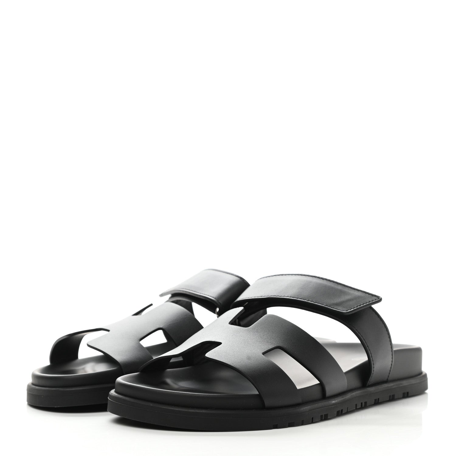 Hermes Calfskin Womens Chypre Sandals 39 Black 3 of 10