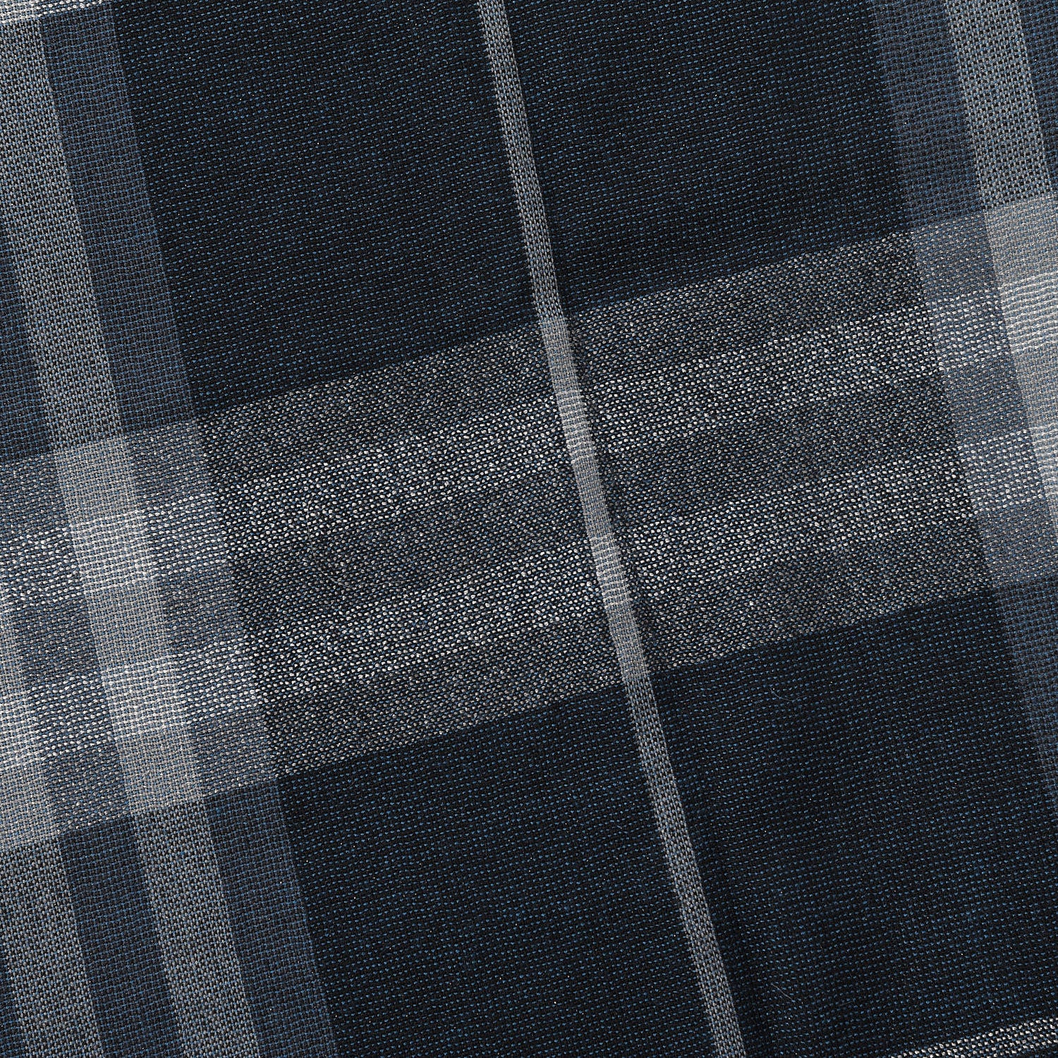 Burberry Merino Wool Cashmere Giant Check Lightweight Scarf Dark Navy 4 of 5