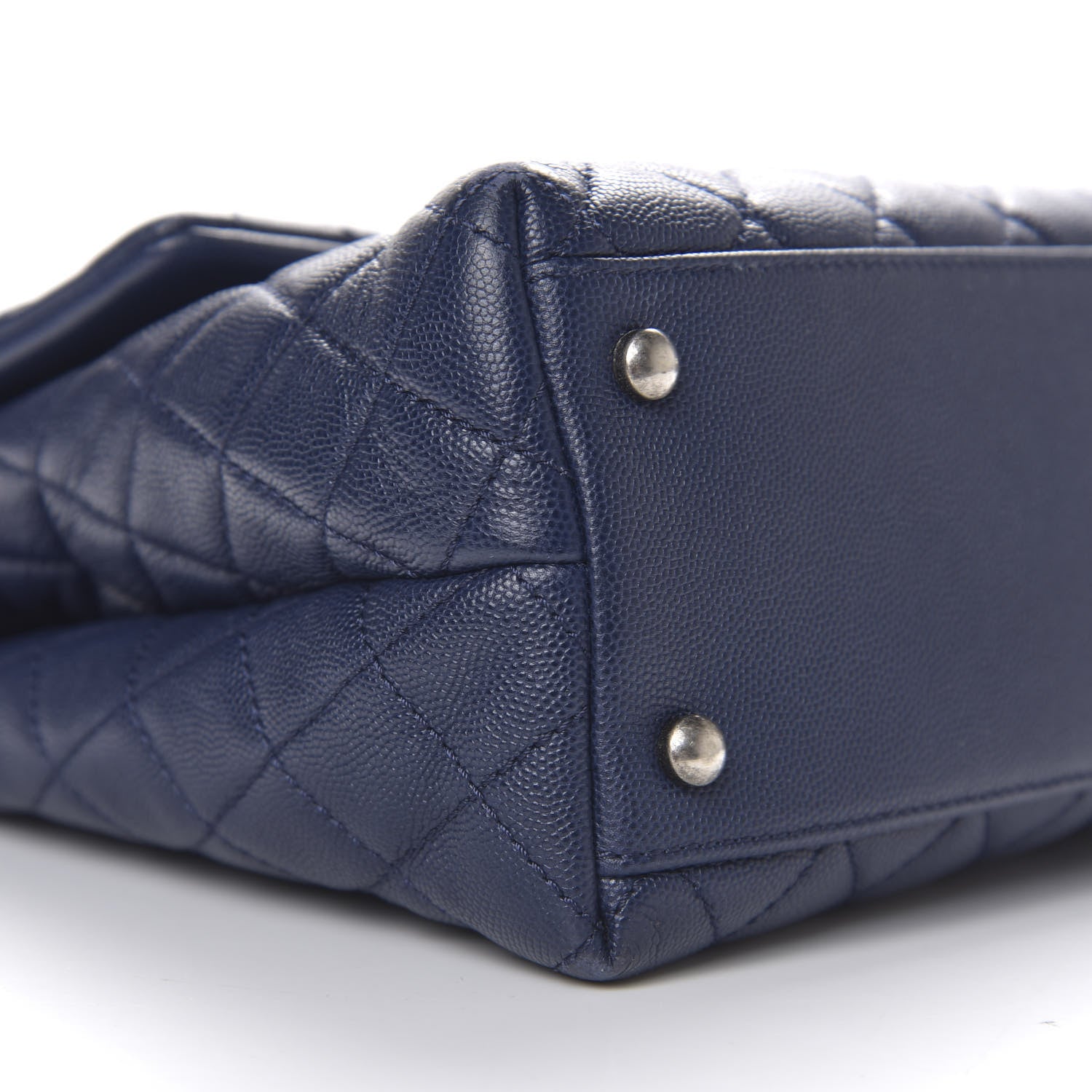 Chanel Caviar Lizard Quilted Medium Coco Handle Flap Navy 5 of 11