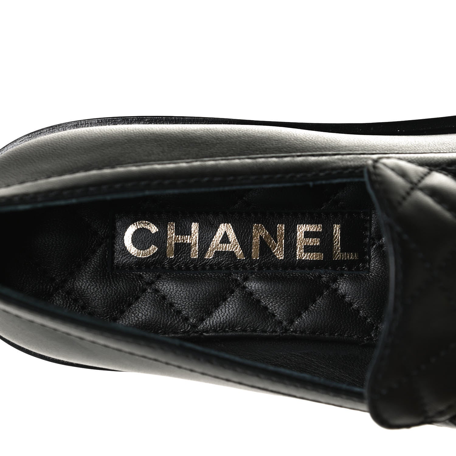 Chanel Lambskin Pearl Crystal Quilted CC Logo Jewelry Loafers 38 Black 9 of 11