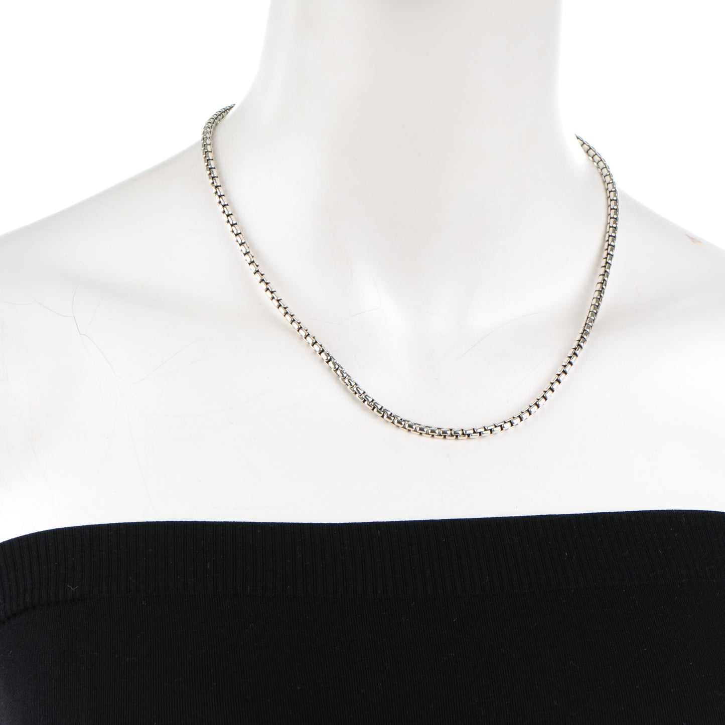 Sterling Silver 14K Yellow Gold 3.6mm Box Chain Necklace 18"