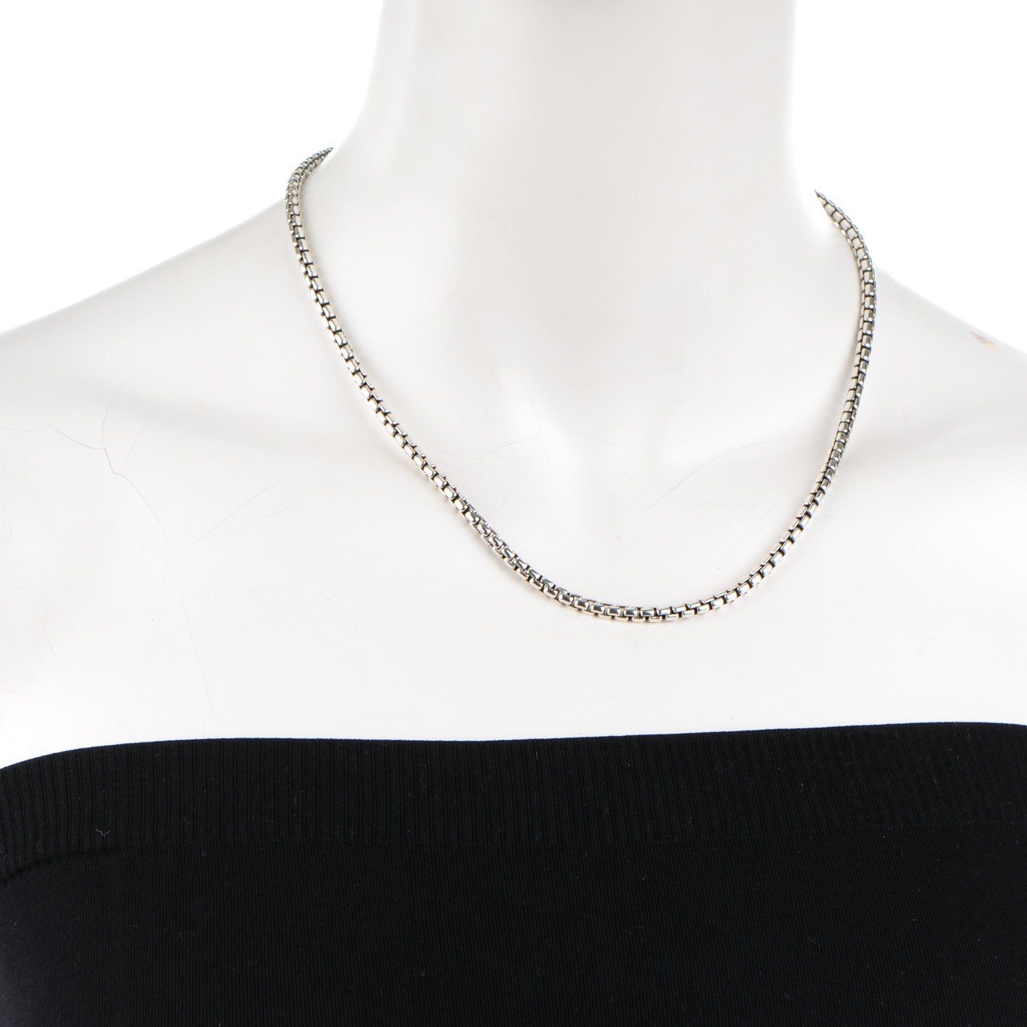 David Yurman Sterling Silver 14K Yellow Gold 3.6mm Box Chain Necklace 18" 2 of 4