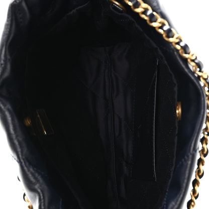 Chanel Shiny Calfskin Quilted Mini Chanel 22 Navy Blue 4 of 10