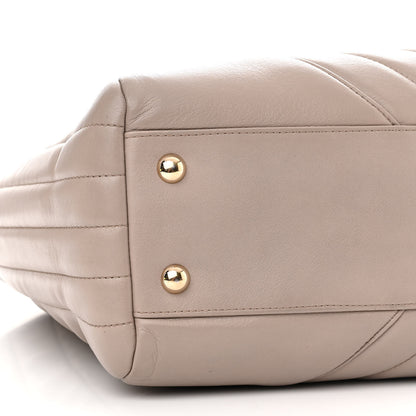 Chanel Calfskin Chevron Quilted Statement Shopping Tote Beige 9 of 11