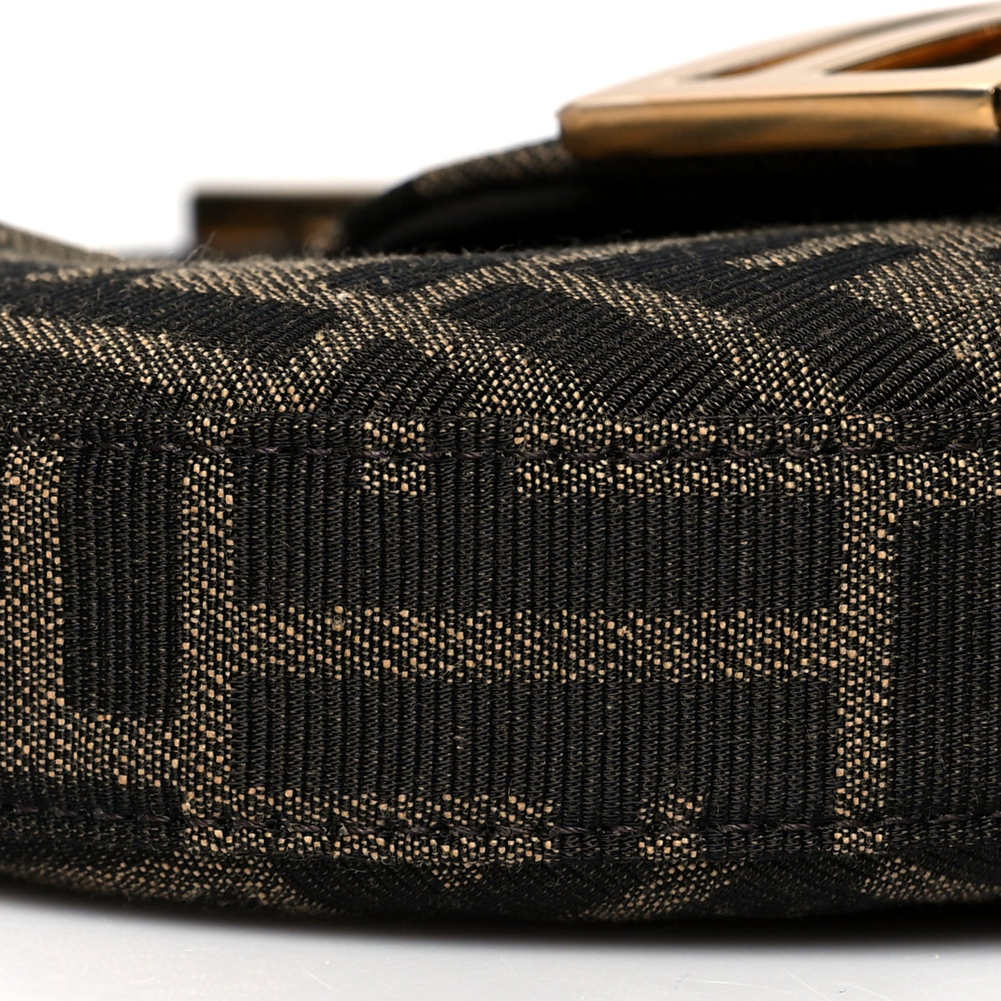 Fabric Jacquard FF 1974 Mini Cookie Hobo Bag Tobacco Moro