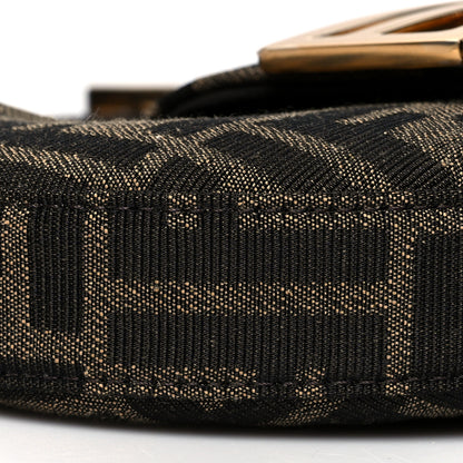 Fendi Fabric Jacquard FF 1974 Mini Cookie Hobo Bag Tobacco Moro 9 of 10