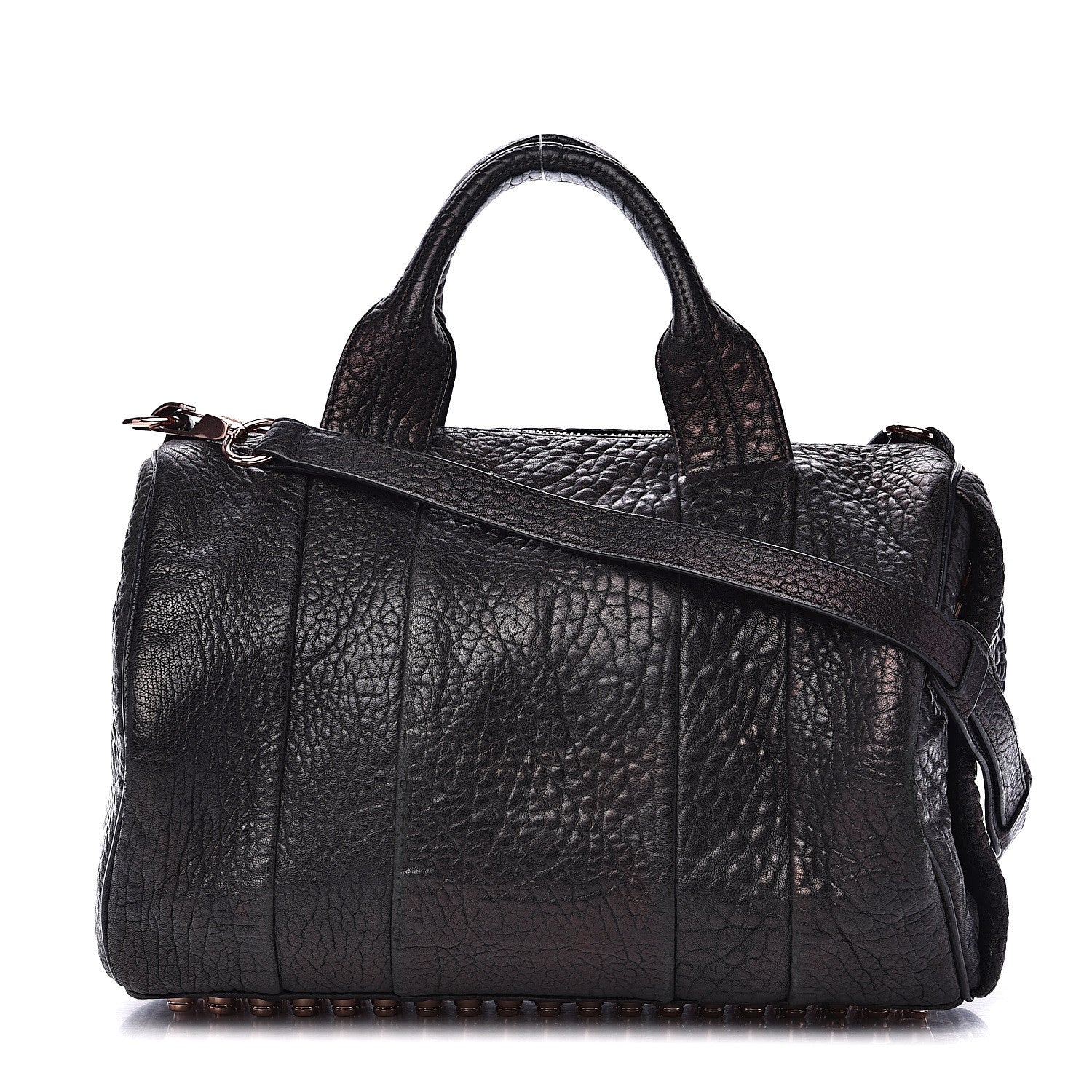 Alexander Wang Pebbled Lambskin Rocco Black Rose Gold Hardware 1 of 13