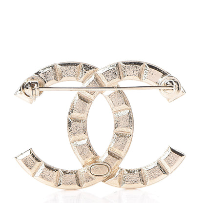 Chanel Studded CC Pin Brooch Gold 3 of 5