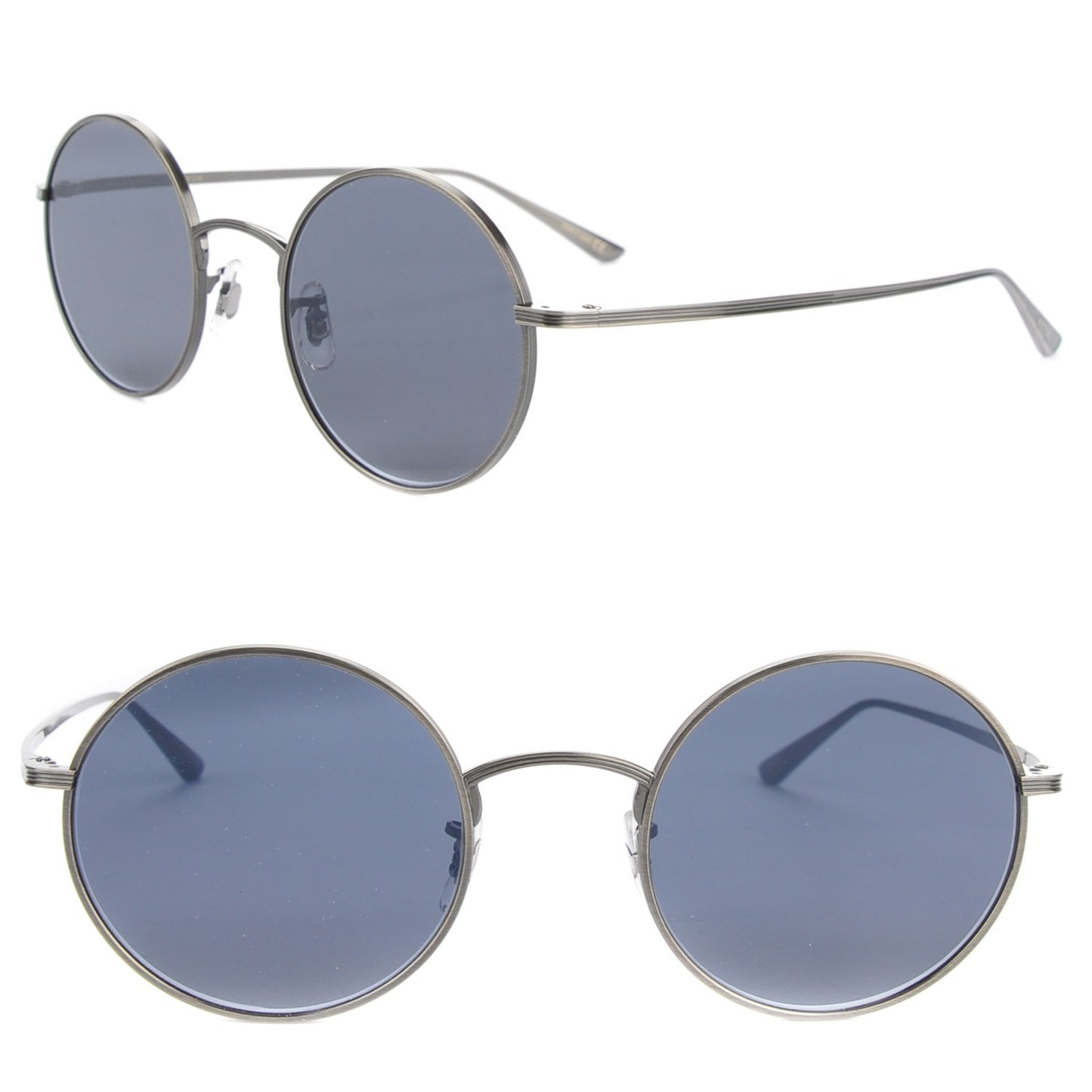 The Row After Midnight Round Sunglasses Pewter Blue