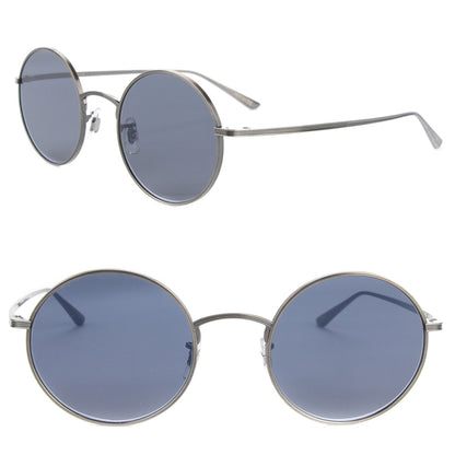 Oliver Peoples The Row After Midnight Round Sunglasses Pewter Blue 1 of 8