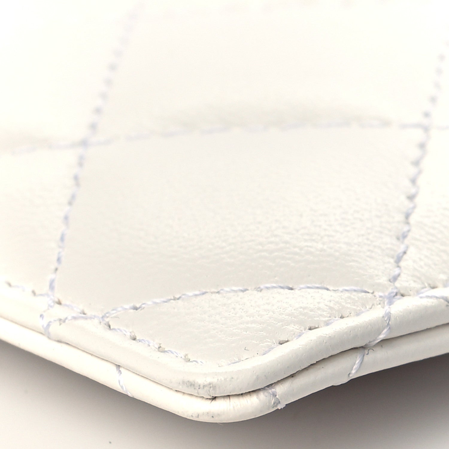 Chanel Lambskin Quilted Camellia Bow Card Holder On Chain White 10 of 11