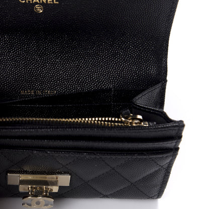 Chanel Caviar Quilted Large Golden Class Gusset Flap Wallet Black 7 of 7