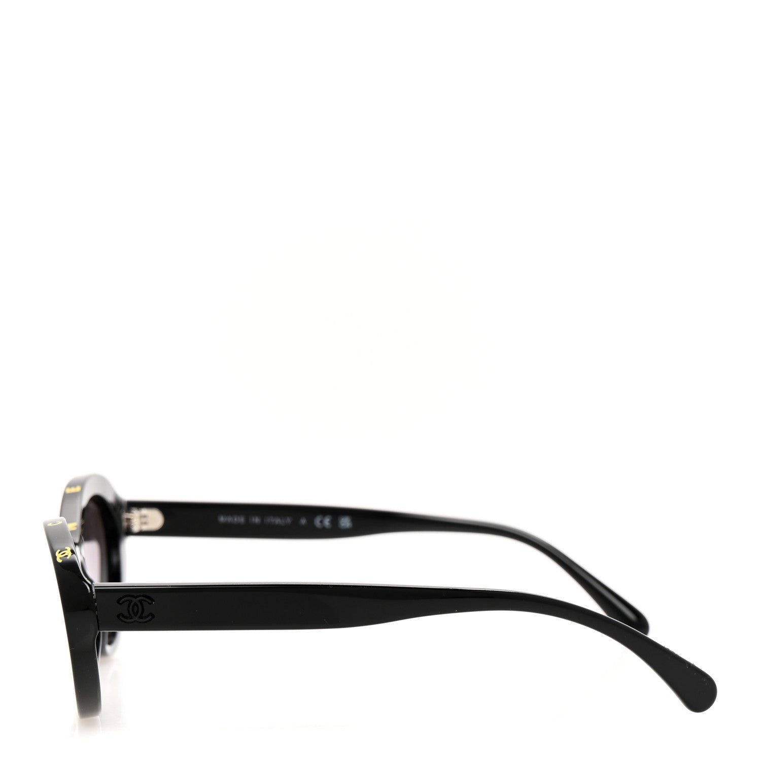 Chanel Acetate Oval Sunglasses 5416 Black Yellow 3 of 8