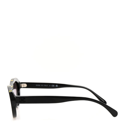 Chanel Acetate Oval Sunglasses 5416 Black Yellow 3 of 8