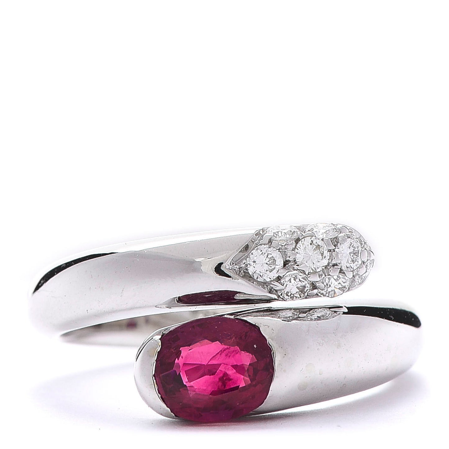 18K White Gold Diamond Ruby Astrea Wrap Ring 49 5