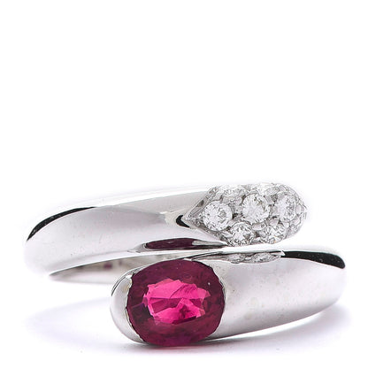 Bulgari 18K White Gold Diamond Ruby Astrea Wrap Ring 49 5 1 of 4