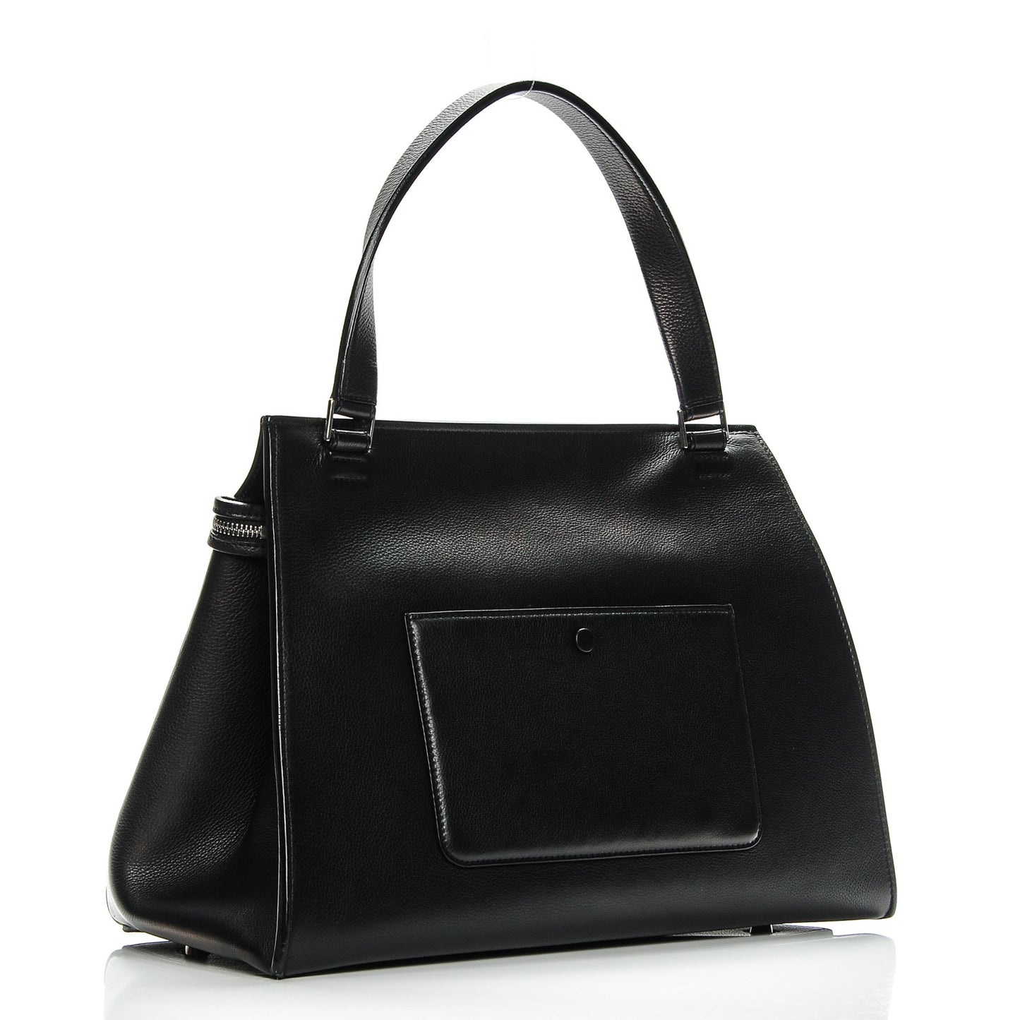 Grained Calfskin Large Edge Shoulder Bag Black