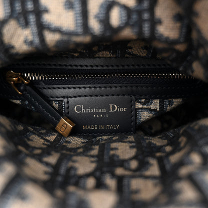 Christian Dior Wicker Oblique Mini Lady Dior Bag Blue 6 of 9