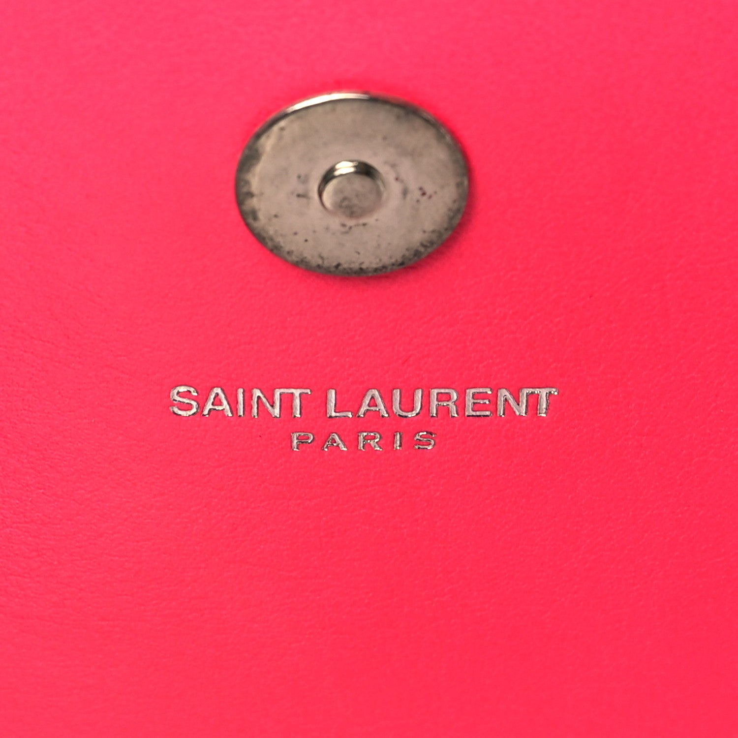 Saint Laurent Calfskin Classic Monogram Cassandre Clutch Lipstick Fuchsia 6 of 7