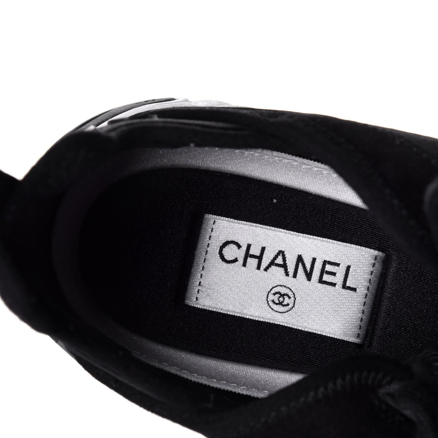 Velvet Calfskin Mixed Fibers CC Sneakers 40 Black