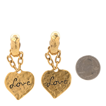 Saint Laurent Metal Love Heart Earrings Gold 2 of 4